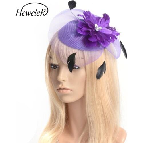 Lady Women Bride Fascinator Hats Hair Clips Feather 9colors Pillbox Hat Hairpin Wedding Cocktail Races Party Handmade Hairpiece