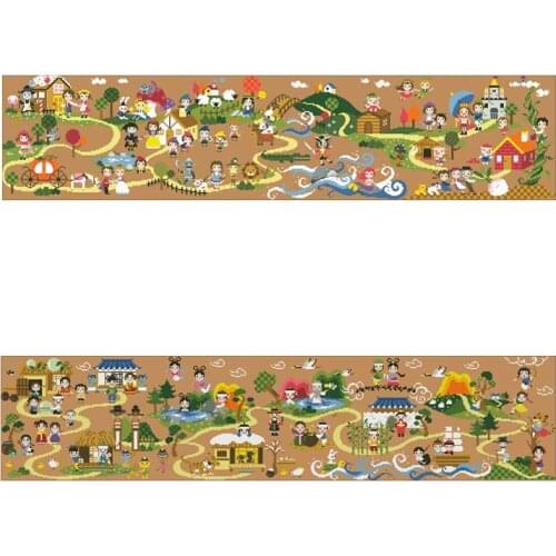 Lively street market patterns counted 11CT 14CT DIY Cross Stitch Sets wholesale Cross-stitch Kits Embroidery Needlework