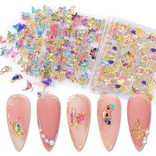 10PCS/SET 3D Nail Adhesive Stickers 5.2cm*6.2cm Nail Butterfly flower Water Transfer Foils Decoration For Nail Art DIY Manicure