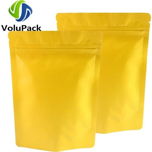 100pcs Smell Proof French Fries Packaging Bags Coffee Bags Stand Up Zip Lock Pouches Eco Metallic Mylar Fruit Fudge Storage Bags