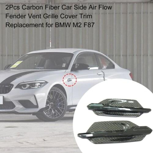 2Pcs Carbon Fiber Car Side Air Flow Fender Vent Grille Cover Trim Replacement for BMW M2 F87 Car Accessories