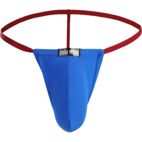 2020 BRAVE PERSON Sexy Men Solid Underwear Gay Jockstrap Thongs Men G-Strings Design Sexy Low Rise Male Underpants Bikini