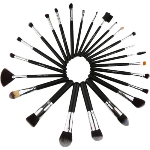 24pcs/set Professional Women Facial Makeup Brushes Wooden Handle Facial Cosmetic Makeup Soft Synthetic Hair Brushes