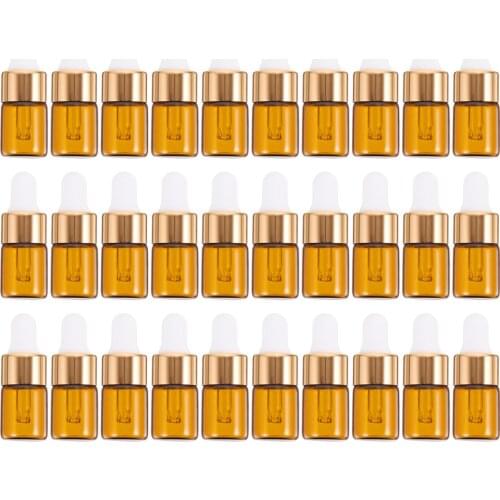 30pcs 2ml Portable Glass Dropper Bottle Mini Essential Oil Dropper Bottle