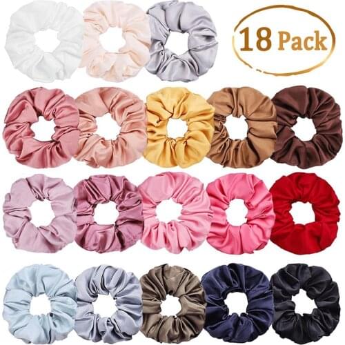 30 Pcs/Lot Satin Scrunchies Bow wholesale scrunchies pack for women vsco girl girl SALE dropshipping summer beach hair ornaments
