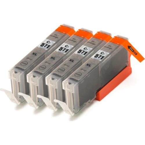 4X Compatible PGI 571XL Inkjet Cartridge For Canon MG7750 MG7751 MG7752 MG7753 Grey Color