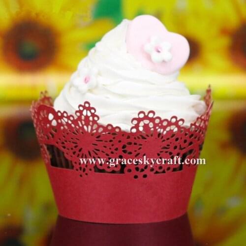 50pcs free shipping Laser Cut Home Cupcakes accessory Birthday Wedding Cupcakes Wrappers Flowers design Cake holders 23colors