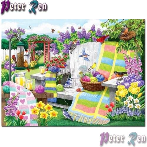 5d landscape Diamond Painting Embroidery DIY Flower and bird cup pot Square or round Mosaic Cross stitch Rhinestone Handmade