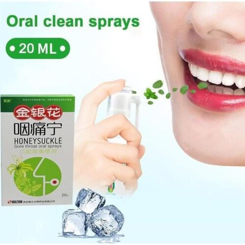 20ml Yantongning Oral Antibacterial Throat Cool Mouth Ulcer Care Honeysuckle Liquid Spray Oral Tooth Cleaning Care Spray
