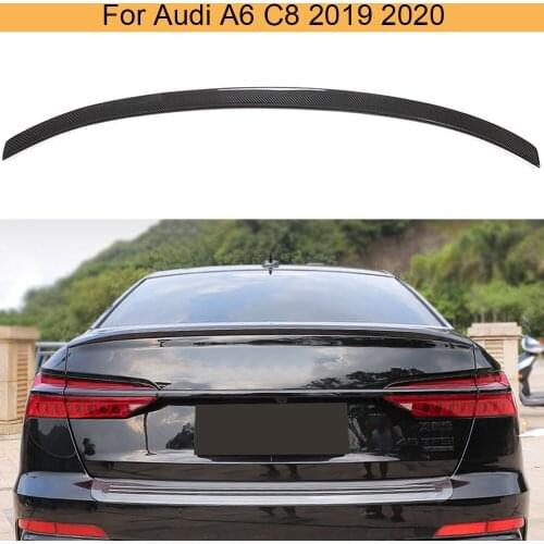 Car Rear Trunk Spoiler Wing for Audi A6 C8 2019 2020 Rear Trunk Boot Lip Wing Spoiler Carbon Fiber 3 Styles