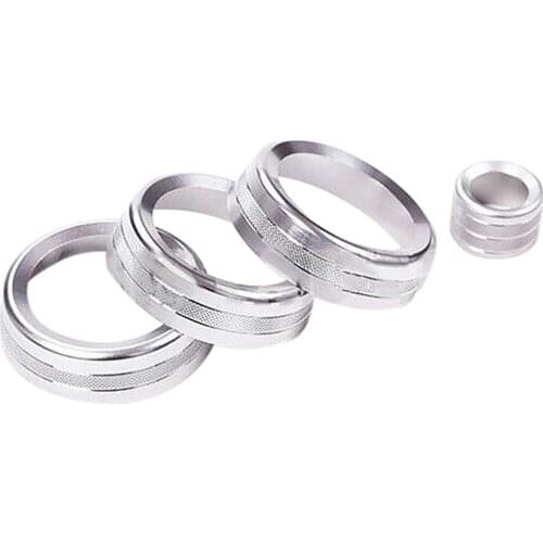 Car Silver Console Air Condition AC Volume Knob Cover Trim Ring Fit for Land Rover Range Rover L405 2017 2016 2015 2014 2013