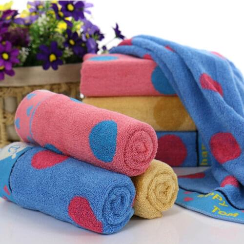Printed Dot Beauty Face Towel Soft For Adults Kids 100% Cotton 34*74cm Swimming Home Spa Shower Hand Bath Asciugamano Serviette