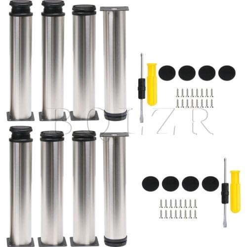 BQLZR 8Pcs Adjustable Metal Plinth Leg for Furniture Replacement Feet 50x250mm