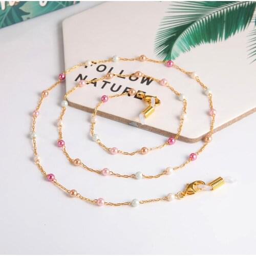 Teamer Colorful Simulated Pearl Beads Glasses Chains for Women Mask Chain Holder on the Neck Sunglasses Lanyards Eyeglasses Cord