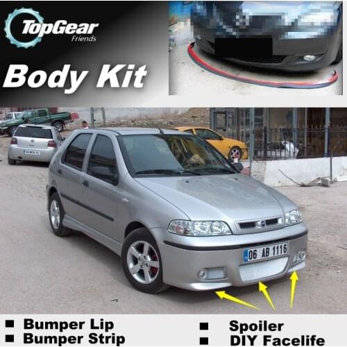 Bumper Lip Deflector Lips For Fiat Palio Front Spoiler Skirt For TopGear Friends to Tuning View / Body Kit / Strip