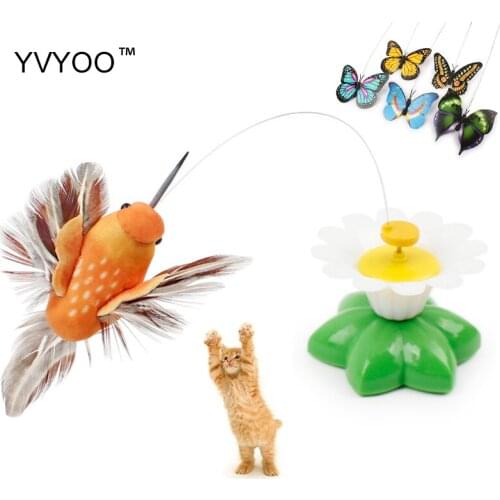 YVYOO Pet cat toys Creative electric butterfly and electric bird Automatic rotation Interesting Cat Teaser Pet cat supplies B89