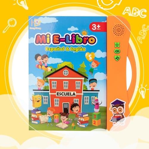 Arabic Language Reading Book Multifunction Learning E-Book for Children,Fruit Animal Cognitive English Spanish Teaching Kids Toy