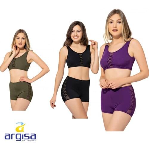 Argisa 5034 Gauze Detailed Shorts Bikini Set 36-44 Turkey Womens Swimwear Fashion Biquini Beachwear Two Piece