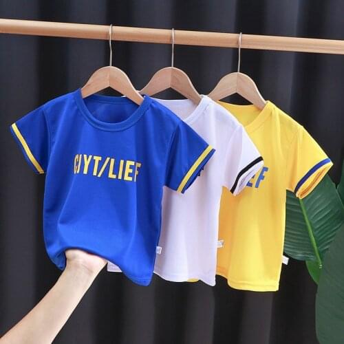 Baby Boy Summer T-shirt Toddler Short Sleeve Top Kids Girls Sport Tee Infant Girl Clothes Children Outfits 2 3 4 5 Years