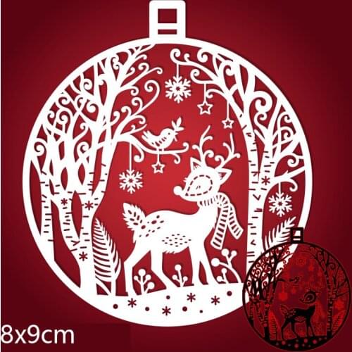 Metal Cutting Dies steel Crafts 80*90mm Deer and forest Stencil For DIY Scrapbooking Album stamp Paper/photo Cards Embossing Die