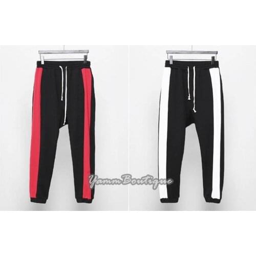 Jogging Trouser With Side Stripe PANEL Waistband Mens Low Crotch Jogger Pants / Sarrouel sports Casual