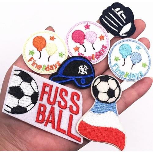 1Pcs Balloon Football Volleyball Basketball Patches for Clothes Embroidery Appliques Child Clothing Accessories Badge