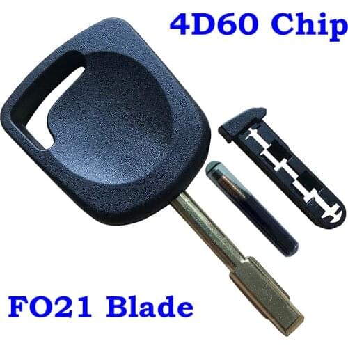 New Transponder Key Fob With Chip ID 4D60 Glass Fit For Ford For Focus Mondeo Escort Fiesta Transit Fusion Key Uncut FO21 Blade