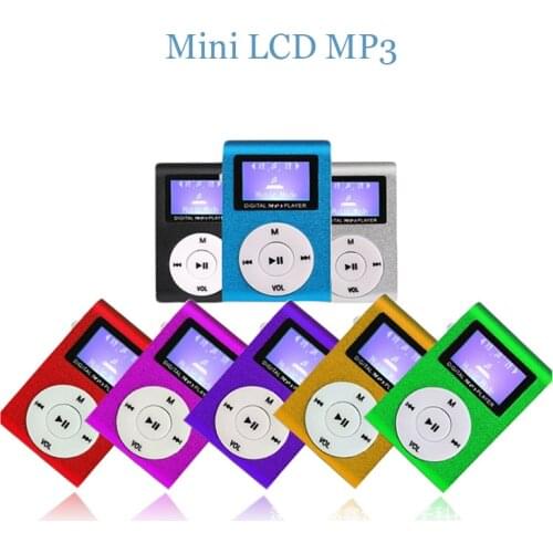 Mini LCD Screen Mirror Portable MP3 Player Metal Clip Waterproof Sport mp3 Music Player walkman Support SD TF Card