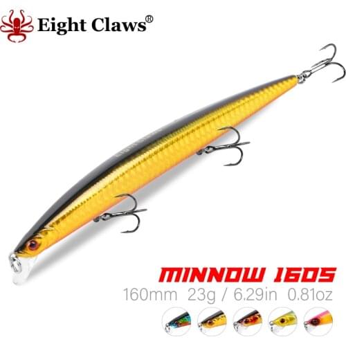 EGIHT CLAWS Big Minnow Jerkbait Hard Fishing Lure 160mm 23g Long Casting Distance Offshore Swimbait Wobbler Floating Crank Bait