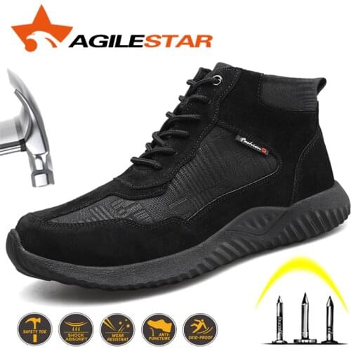 Industrial Work Boots Safety Shoes Steel Toe Indestructible Shoes Men Breathable Outdoors Anti Smashing Puncture Proof Security
