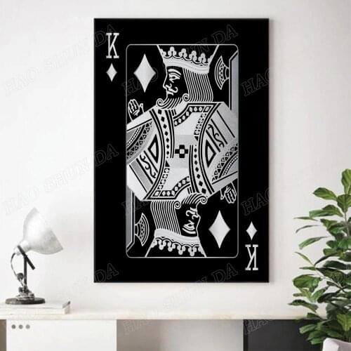 Silver poker decoration nordic poster living room studio wall picture poster print mural art canvas painting photo frame