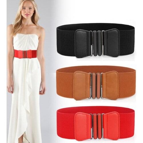 Womens 3" Wide Belt Elastic Stretch Cinch Waistband Lady Cummerband Plus Size Girls Waistband Waist Seal Wide Belt Women