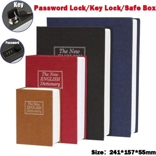 Kid Gift Dictionary Mini Safe Box Book Hidden Secret Security Safe Key Lock Money Jewellery Certificate Storage Password Locker