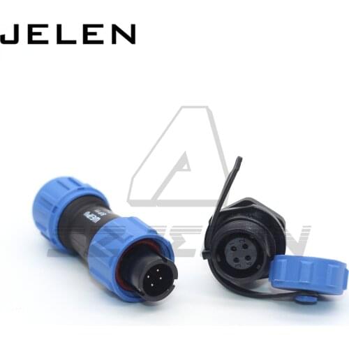 SP11series IP68 Waterproof Connector 4pin Panel Mount Plastic power wire connectors Male and female