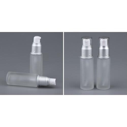 4 Lot Glass Lotion Pump Make-up Cosmetic Bottle Dispenser Travel Containers