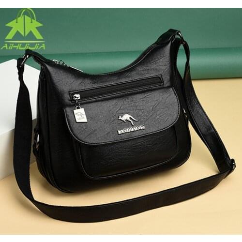 Fashion Womens High Capacity Shoulder Bags Retro Solid Color Messenger Bag2021 New High Quality Pu Leather Travel Women Handbag