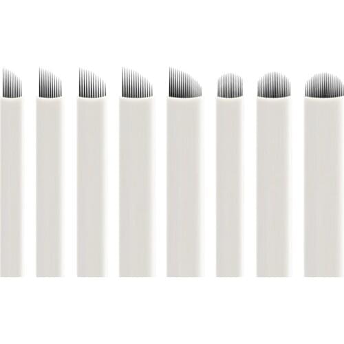 Jun.M New 10Pcs/Set Microblading 0.2/0.25mm 9 11 12 14 16 18 Pins U-Shaped Permanent Makeup Eyebrow Flex Tattoo Needle Blade