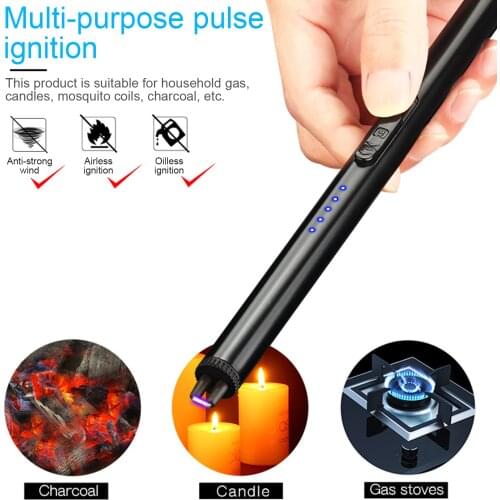 USB Windproof Flameless Electric Arc BBQ Igniter Plasma Ignition Kitchen Lighter For Candle Gas Stove
