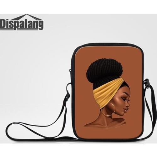 Dispalang Women Mini Messenger Bag African Girl Printing Crossbody Handbag Custom Korean Phone Money Outdoor Travel Shoulder Bag