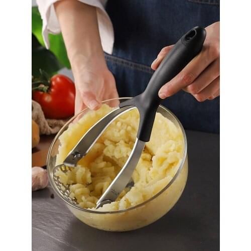 304 Stainless Steel Kitchen Gadget Potato Masher Press Cooking Tool Mashed Potatoes Wavy Pressure Ricer Kitchen Accessories 1PCs