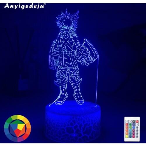 3D Lamp Katsuki Bakugo Figure Kids Bedroom Nightlight Led Touch Sensor Room Lighting Anime My Hero Academia Gift Led Night Light
