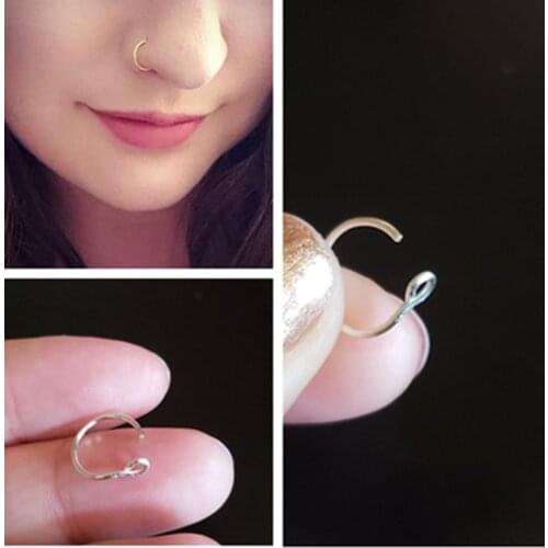 50pcs Body Jewelry - Surgical SteeL Fake Lip Labret Ring Non Lip Piercing Fake Nose Ring 20Gx8/10mm Hot