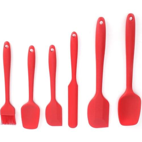 6PCS Set Silicone Spatula Cream Butter Scraper Brush Spoon Kitchen Cooking Baking Tools