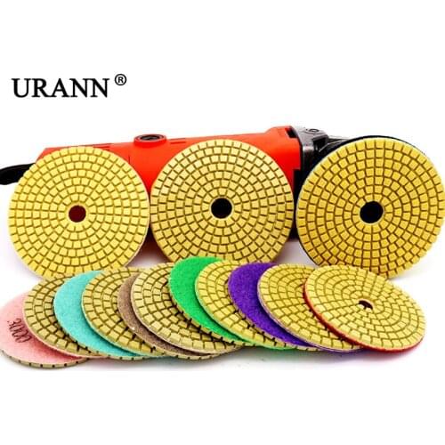 URANN Diamond Polishing Pad 3 Inch 4 Inch 100mm Wet/Dry Polishing Backer Granite Marble Concrete Stone Grinding Discs Hand Tools