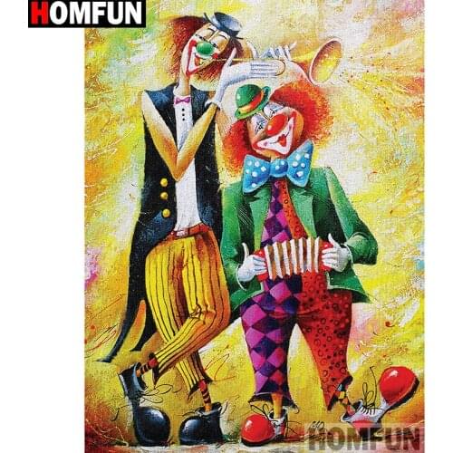 HOMFUN Full Square/Round Drill 5D DIY Diamond Painting "Cartoon clown" 3D Embroidery Cross Stitch 5D Home Decor A13047