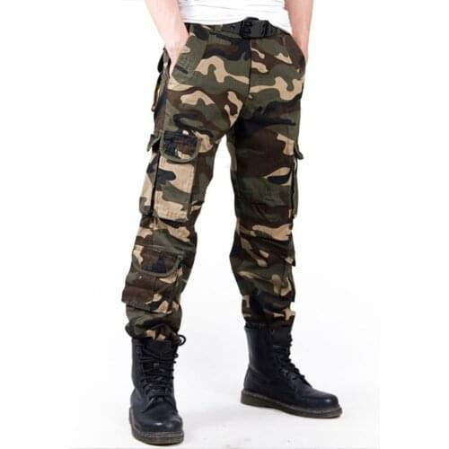 Fashion Camouflage Printed Military Cargo Pants Men Loose Baggy Tactical Trousers Casual Cotton men Multi Pockets Big size 40