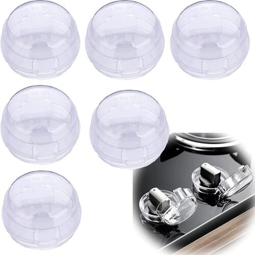 6 Pcs Stove Knob Covers for Child Safety, Baby Proof Stove Knob Covers, Clear Stove Knob Covers, Kitchen Safety Guards for Clear