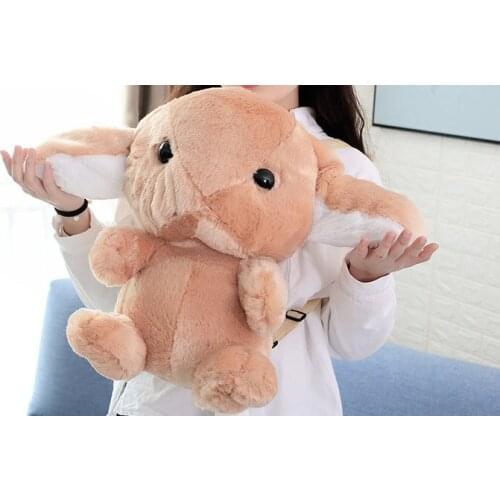 Kids Kindergartens cartoon rabbit shoulder bag Outdoor soft backpack for children Stuffed toy bunny bag