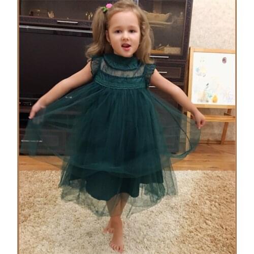 Elegant toddler girls dress 3-layers mesh tutu dress princess party wedding costumes children dresses summer