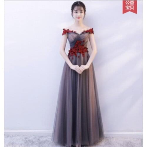 2021 New Evening Dress Banquet Host Lace Sleeveless Qidi Light Wedding Dress Bride Toasting Suit Customization